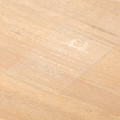 Modern Minimalist Calligraphy Crest monogram Chic アクリル招待状 (レイダウン)