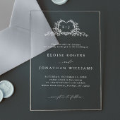 Modern Minimalist Calligraphy Crest monogram Chic アクリル招待状