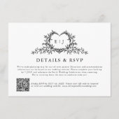 Modern Minimalist Calligraphy Crest monogram Chic エンクロージャーカード (正面)