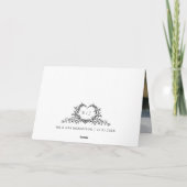 Modern Minimalist Calligraphy Crest monogram Photo サンキューカード (裏面)