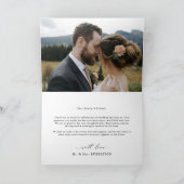 Modern Minimalist Calligraphy Crest monogram Photo サンキューカード (内部)