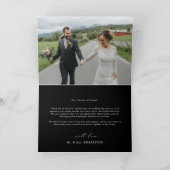 Modern Minimalist Calligraphy Crest monogram Photo サンキューカード (内部)