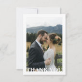 Modern Minimalist Calligraphy Crest monogram Photo サンキューカード (正面)