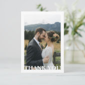 Modern Minimalist Calligraphy Crest monogram Photo サンキューカード (スタンド正面)