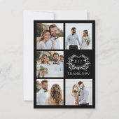 Modern Minimalist Calligraphy Crest monogram Photo サンキューカード (正面)