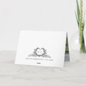 Modern Minimalist Calligraphy Crest monogram Photo サンキューカード (裏面)