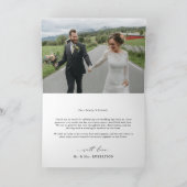 Modern Minimalist Calligraphy Crest monogram Photo サンキューカード (内部)