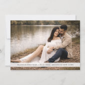 Modern Minimalist Calligraphy Crest monogram Photo セーブザデート (裏面)