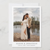 Modern Minimalist Calligraphy Crest monogram Photo セーブザデート (裏面)