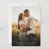 Modern Minimalist Calligraphy Crest monogram Photo セーブザデート (正面)