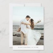 Modern Minimalist Calligraphy Crest Photo Wedding 招待状 (裏面)