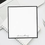 Modern Minimalist Calligraphy Monogram ノートパッド<br><div class="desc">Create your own custom notepad with personalized monogram name in modern calligraphy typography alongside minimalist black border design.</div>