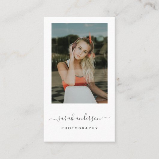 Modern Minimalist Calligraphy Script Photography 名刺 (正面)