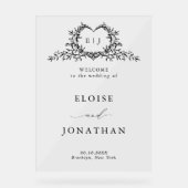 Modern Minimalist Calligraphy Wedding Welcome アクリルサイン (正面)
