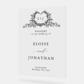 Modern Minimalist Calligraphy Wedding Welcome アクリルサイン (傾斜)