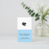 Modern Minimalist Camera Photographer- Pastel Blue 名刺 (スタンド正面)