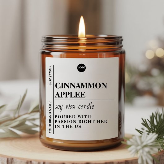 Modern Minimalist Candle Label Template | Editable スクエアシール