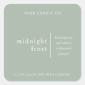 Modern Minimalist Candle Packaging Label Green スクエアシール (正面)