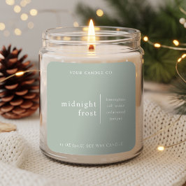 Modern Minimalist Candle Packaging Label Green スクエアシール