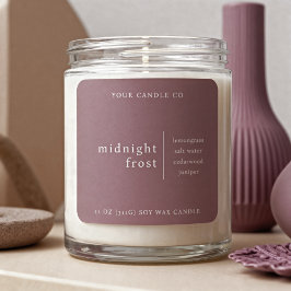 Modern Minimalist Candle Packaging Label Mauve スクエアシール