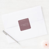 Modern Minimalist Candle Packaging Label Mauve スクエアシール (封筒)