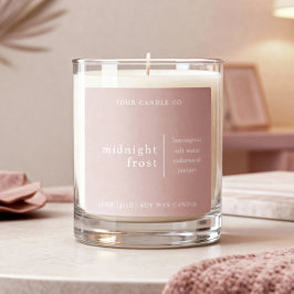 Modern Minimalist Candle Packaging Label Rose スクエアシール