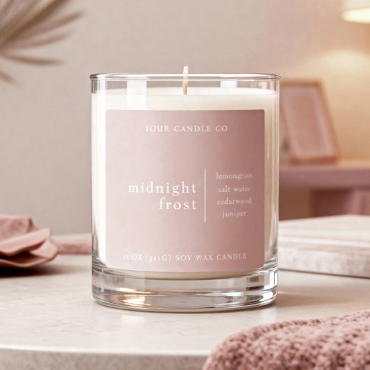 Modern Minimalist Candle Packaging Label Rose スクエアシール