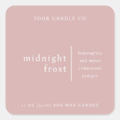 Modern Minimalist Candle Packaging Label Rose スクエアシール (正面)