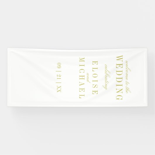 Modern Minimalist Chartreuse Wedding Welcome 横断幕 (横)