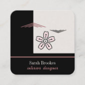 Modern Minimalist Cherry Blossom Business Card スクエア名刺 (正面)