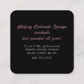 Modern Minimalist Cherry Blossom Business Card スクエア名刺 (裏面)