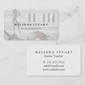 Modern Minimalist Chic Musician Guitar Teacher 名刺 (正面/裏面)