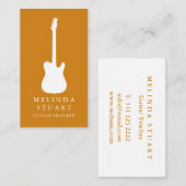 Modern Minimalist Chic Musician Guitar Teacher 名刺 (正面/裏面)