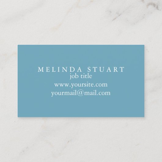 Modern Minimalist Chic Navy Blue Business Card 名刺 (裏面)