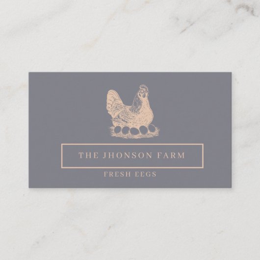 Modern Minimalist Chickens Farm Fresh Eggs  名刺 (正面)