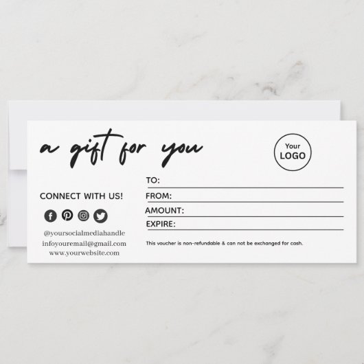 Modern Minimalist Christmas Gift Card (正面)