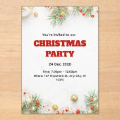 Modern Minimalist Christmas Invitation アクリル招待状 (正面)