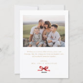 Modern Minimalist Christmas Red Photo シーズンカード (裏面)