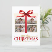 Modern Minimalist Christmas Red Photo シーズンカード (スタンド正面)
