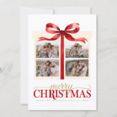 Modern Minimalist Christmas Red Photo シーズンカード (正面)