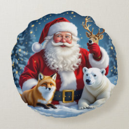 Modern Minimalist Christmas Round Pillow ラウンドクッション