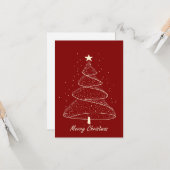 Modern Minimalist Christmas Tree カード (正面/裏面インサイチュ)