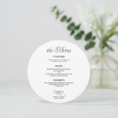 Modern Minimalist Circle Wedding Menu メニュー (スタンド正面)