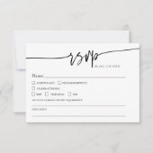 Modern Minimalist Classic QR code Boho Wedding 出欠カード (正面)