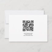 Modern Minimalist Classic QR code Boho Wedding 出欠カード (裏面)