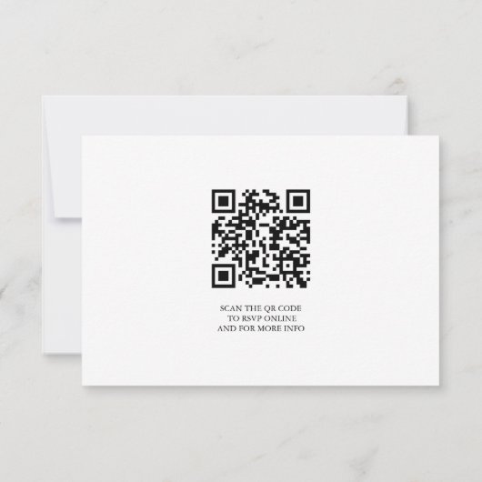 Modern Minimalist Classic QR code Boho Wedding 出欠カード (裏面)