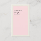 Modern Minimalist Clean Pale Pink Grey Consultant 名刺 (正面)