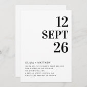 Modern Minimalist Clean Wedding | Photo & QR Code 招待状 (正面/裏面)