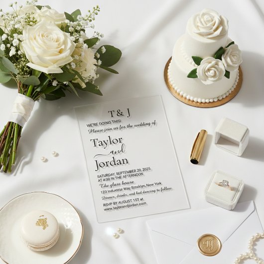 Modern Minimalist Clear Acrylic Wedding Invitation アクリル招待状