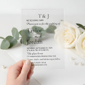Modern Minimalist Clear Acrylic Wedding Invitation アクリル招待状
